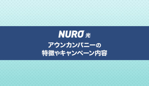 【NURO光】アウンカンパニーは本当にお得？特徴やキャンペーン内容を徹底解説！